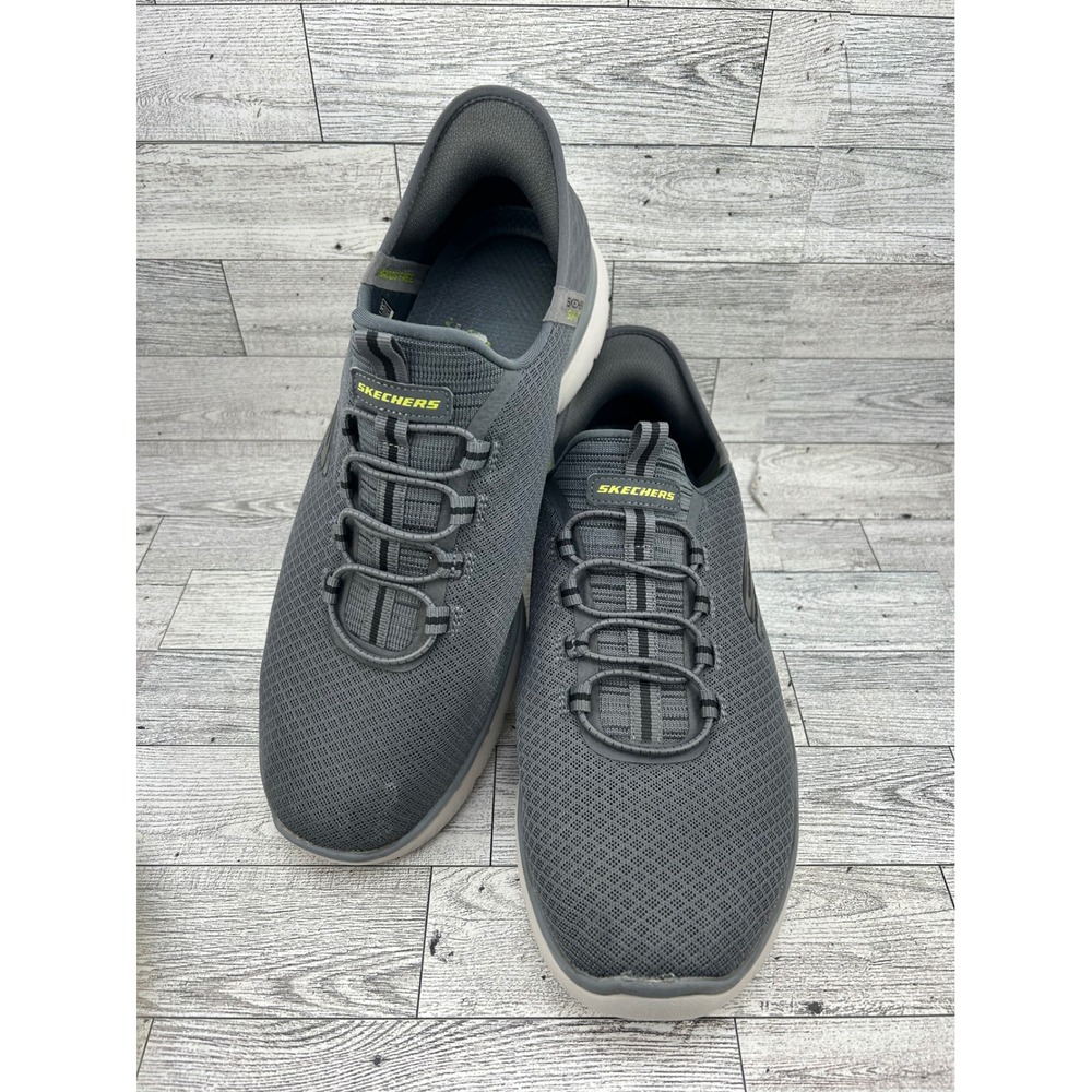 Skechers Slip-ins Summits Key Pace Men Sz 9.5 Wide Charcoal Grey Shoes 232457W